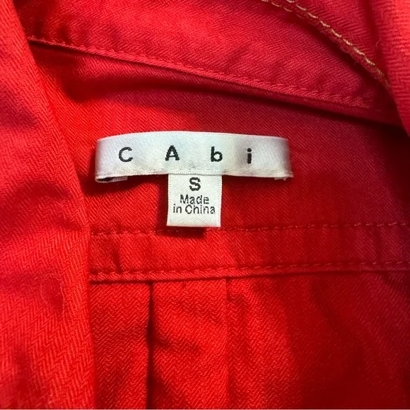 CAbi Red Belted Zip Front Utility Jacket Small - Picture 4 of 13